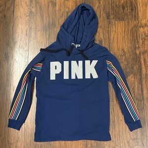 Victoria's Secret Pink Rainbow Bling Campus Pullover Hoodie - Size XS (K19)